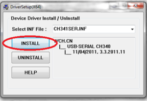 instalación de driver